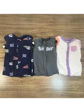 Carter's Baby Boy Footed Pajama Sleeper bundle of 3 - 9M